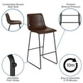 thumbnail image 6 of Emma + Oliver Set of 2 Kitchen Bar Height Stool - 30 Inch Dark Brown LeatherSoft Barstool, 6 of 15