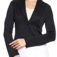 thumbnail image 4 of Blazer Corto Mujer Moda Formal Manga Larga Negro Detalle Botón Delantero 550415 negro CH INCÃGNITA 550415, 4 of 5