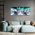 thumbnail image 3 of Canvas Wall Art For Living Room Farmhouse Wall Decor Art For Bedroom Office Wall Decoration Abstract Mountain Wall Pictures Blue Auroral Scenery Paintings Prints Artwork Home Decor 3 Piece, 3 of 6