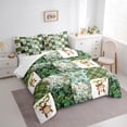 thumbnail image 3 of Homewish Teens Female Men Cartoon Animal Monkey Bedding Comforter Set 7-Piece,Geometric Plaid Grid King Bedding Sets,Tropical Tree Leaves Ultra Soft Bed Sheets,Luxury Bedroom Decor,Reversible, 3 of 8