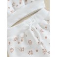 thumbnail image 6 of Infant Girl 2Pcs Autumn Clothes Flower Print Long Sleeve Ruffled Tops Elastic Waist Pants Casual Outfit, 6 of 8