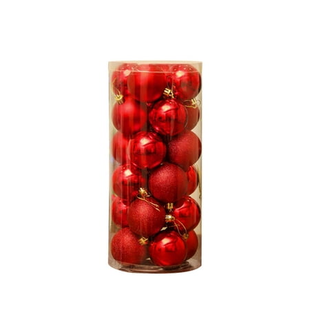 

Ciaoed Christmas Ceiling Ball Christmas Tree Decoration Colorful Balls Ornaments Shop Window Holiday Party Decoration Supplies A Pack of 24PCS Ball RED