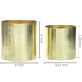 thumbnail image 2 of MyGift Set-of-2 Modern Cylindrical Brushed Brass Plated Pots, Cylindrical Metal Vase, 5 and 6 Inch, 2 of 7