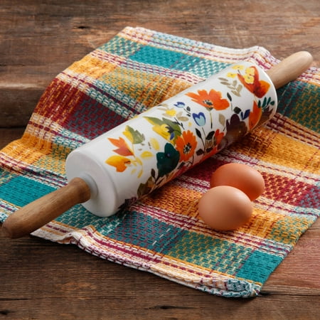 The Pioneer Woman Fall Flowers Rolling Pin (Best Type Of Rolling Pin To Use)