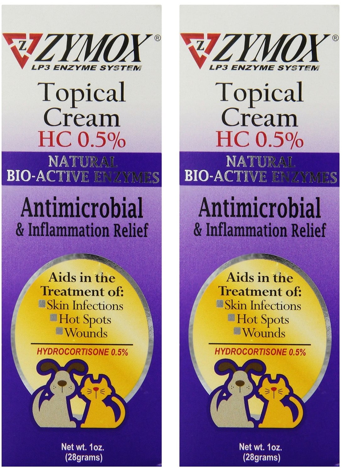 Zymox Topical CREAM Infection and Wound Care 1 oz. SizePack of 2