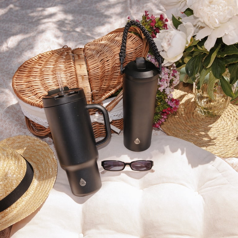 TAL Stainless Steel Tumbler, 40 fl oz, Black, Insulated, Double