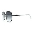 thumbnail image 6 of Womens Curved Concave Face Rectangle Oversized Metal Rim Sunglasses Black - Smoke, 6 of 7