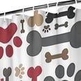 thumbnail image 3 of Paw Prints and Bones Shower Curtain 36"x72" ,Bathroom Decorative Shower Curtains Set with 12 Hooks,Modern Waterproof Washable Shower Curtain, 3 of 6