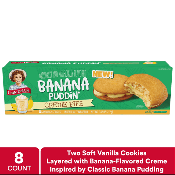 Little Debbie Banana Puddin' Creme Pies (Pack of 4)