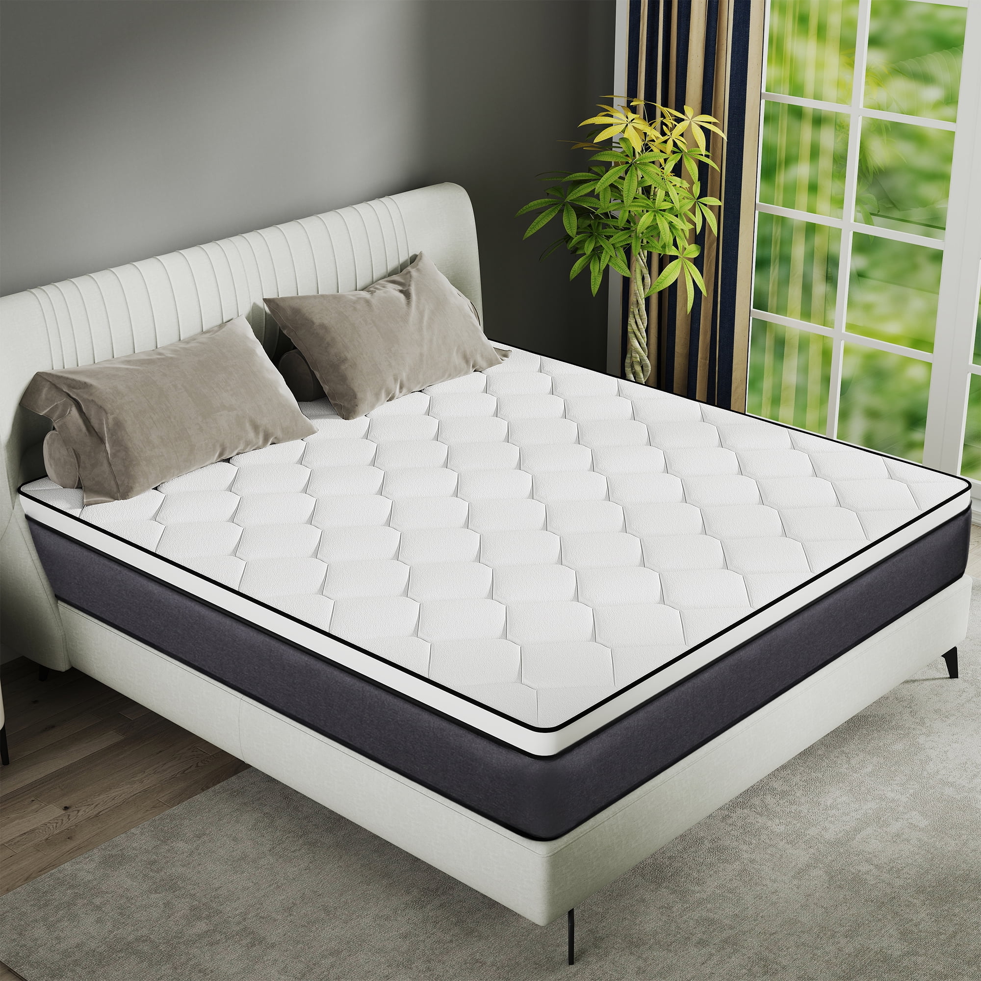 14 inch Queen Mattress,Hybrid Mattresses Medium Firm in a Box