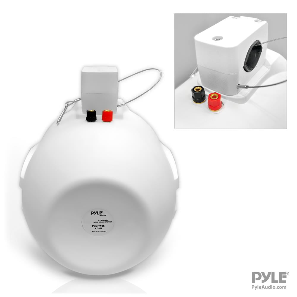 White Pyle PLMRW65 PAIR of 6.5'' 200 Watt 2-Way Marine Wake Board Speakers