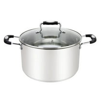 Millvado Stock Pot, 3 Quart Stainless Steel Pot, StockPot With Clear Glass Lid, Steam Hole, Permanent Measurement Markings, Gas, Electric and Induction Compatible Boiling Pot