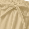 thumbnail image 6 of cllios Men's Linen Shorts Casual Cotton Short Pants Summer Beach Shorts for Men Elastic Waist Drawstring Shorts Big and Tall Mens Shorts Khaki XL, 6 of 8