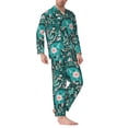thumbnail image 2 of Balery Lephants in the Jungle Pijama para Hombre de Dos Piezas con Manga Larga, Conjunto de Dormir y Descanso Suave con Bolsillos-Small, 2 of 7