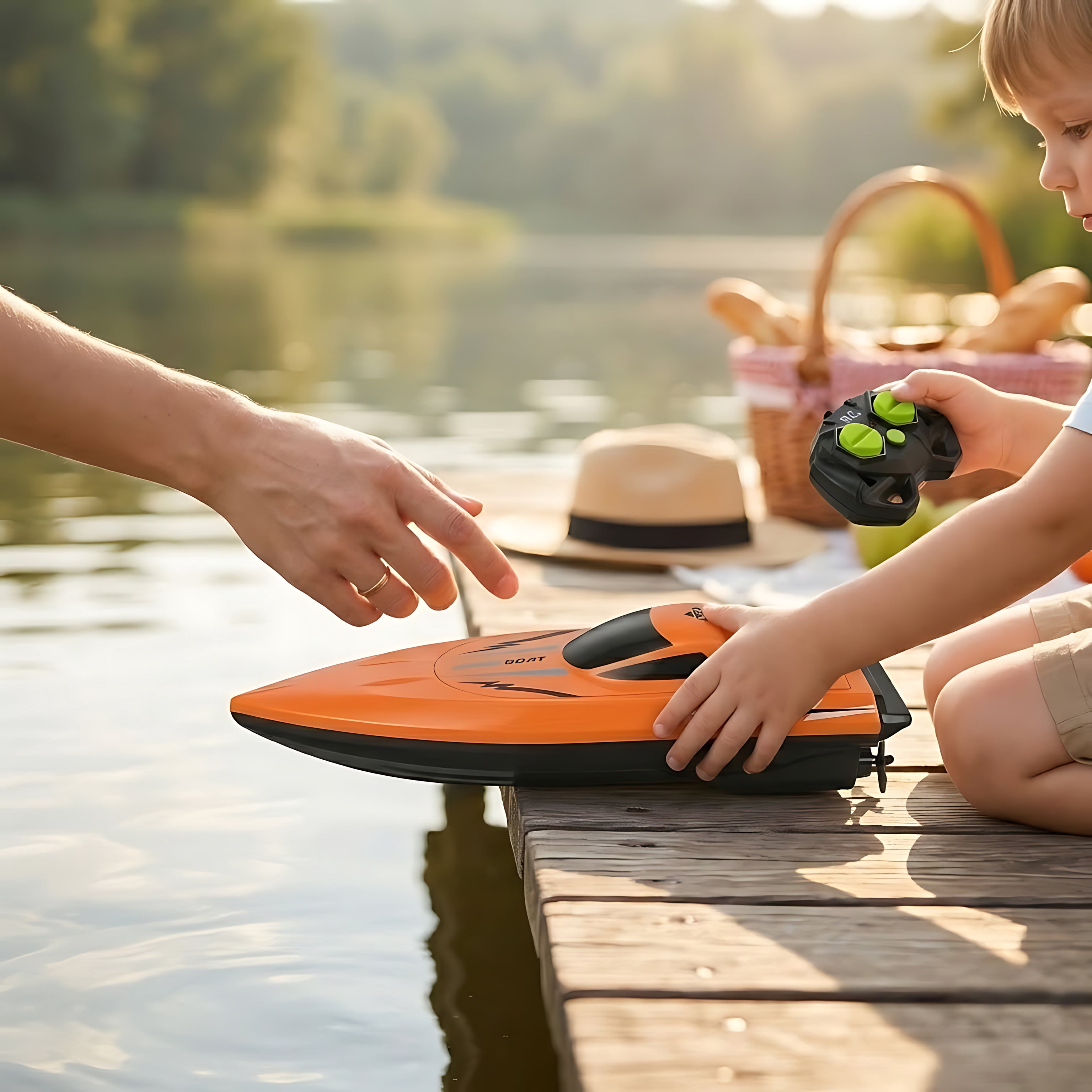 RC Speedboat, Funtogether Toys, MS300 with Dual Motors, 2.4GHz Waterproof Racer for Pools & Lakes, Gift for Kids