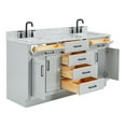 thumbnail image 6 of Ariel Hepburn 67 Inch Double Rectangle Sink Vanity With Carrara White Marble Countertop With 0.75 Edge In Grey, 6 of 9