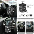 thumbnail image 5 of Renewold Skull Butterfly Floral 15 PCS Car Seat Covers Set for Men Women, with Steering Wheel Cover Seat Belt Pads Trash Bin Sunglass Pocket Rear View Mirror Protector Coasters Key Chain, 5 of 7