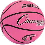Champion Sports Rubber Intermediate Basketball, Heavy Duty - Pro-Style Basketballs, Various Colors and Sizes - Premium Basketball Equipment, Indoor Outdoor - Sports Education Supplies (Size 6, Pink)