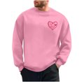 thumbnail image 3 of YOIAVAIOY Valentine Gift Graphic Sweatshirt for Men Printed Drop Shoulder Fleece Sweatshirt Winter Warm Casual Y2k Pullover Pink XXL, 3 of 9