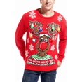 thumbnail image 3 of Chandail de Noël pour Hommes Rudolph Renne Vacances Festif Tricoté Cardigan Mignon Laid, 3 of 5