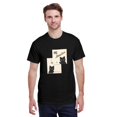 thumbnail image 2 of Men's Abstract Cat Panel Graphic T-Shirt, Cotton Blend Crewneck Short Sleeve Casual Tee, 2 of 8