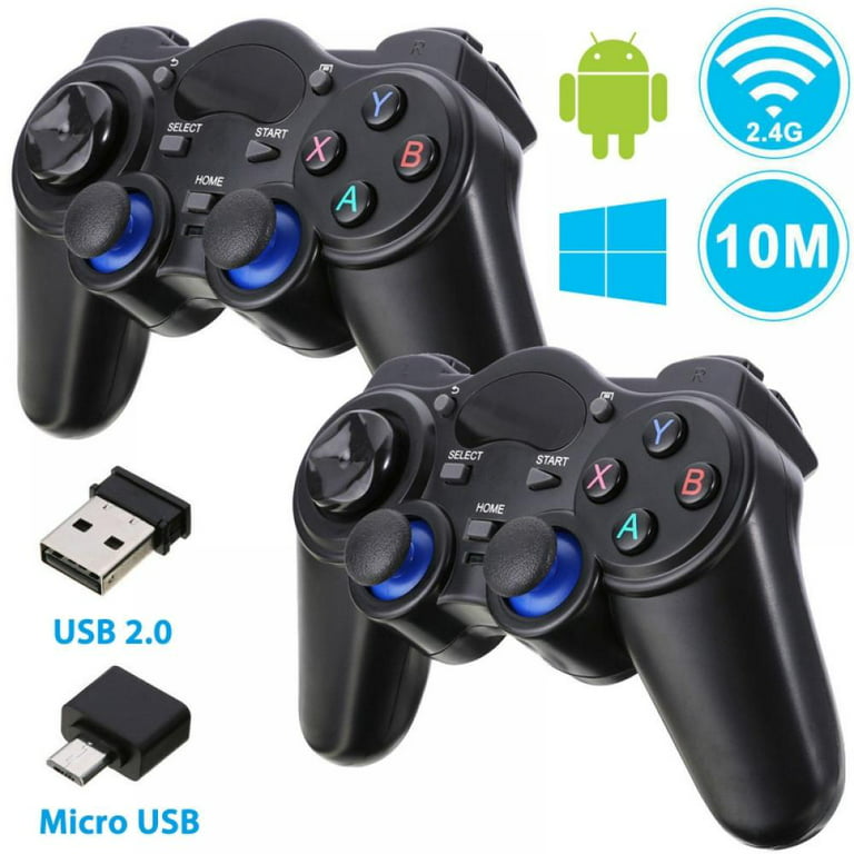 USB Wireless Game Controller Gamepad for PC/Laptop (Windows XP/7/8/10) and  PS3 and Android & Steam - [Black](Black)