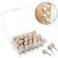thumbnail image 3 of 60 Pcs Round Wooden Thumbtack Creative Decorative Drawing Push Pins Wood Head, 3 of 5