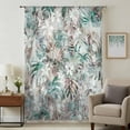 thumbnail image 2 of Palm Leaves Semi Sheer Curtains Drapes for Living Room,Bedroom,French Doors Window 63 Inches Long,Turquoise Tropical Leaf Botanical Retro Spring Rod Pocket Chiffon Curtain Voile Drapery Panel, 2 of 8