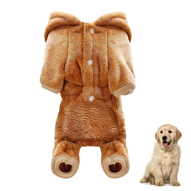 Pijamas para cachorros (pijamas de lana para cachorros de niños y niñas) Ropa para perros de 4 patas (mono cálido de invierno para chihuahua)
