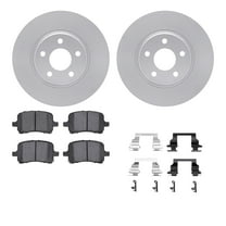 Dynamic Friction Company Front Geospec Brake Rotors with 5000 Euro Ceramic Brake Pads includes Hardware 4612-53000