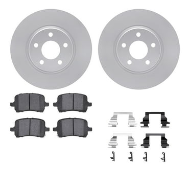 Dynamic Friction Company Front Geospec Brake Rotors with 5000 Euro Ceramic Brake Pads includes Hardware 4612-53000