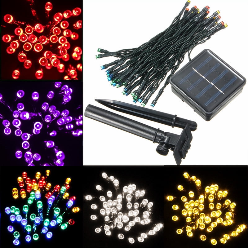 17ft Night Light 50 Led Solar Power String Fairy Lights For Party Xmas Outdoor Garden Tree Decoration