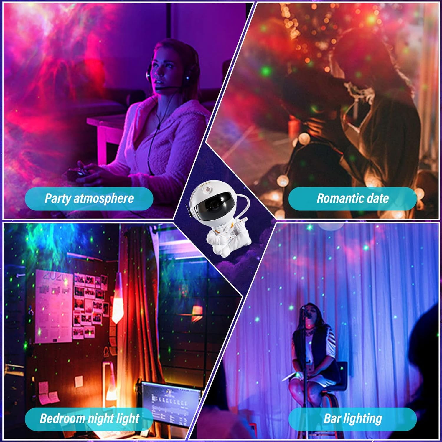 Aorsher LED Star Projector Night Lights with Remote Control, Astronaut Nebula Galaxy Space Projector for Room Decorction, White Guitar