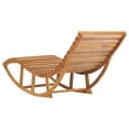 thumbnail image 3 of vidaXL Patio Lounge Chair Rocking Sunlounger with Cushion Sunbed Solid Teak, 3 of 12