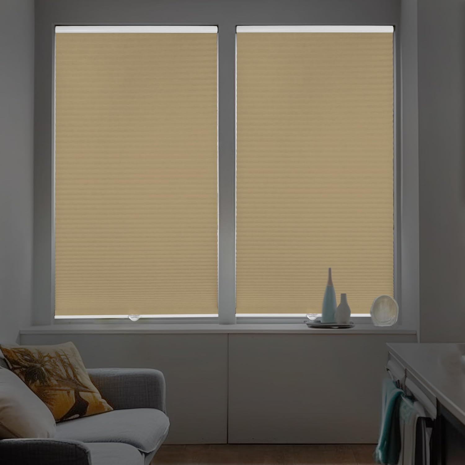 Chicology Sand Cordless Light Filtering Cellular Shades 43.25 in. W x 72 in. L