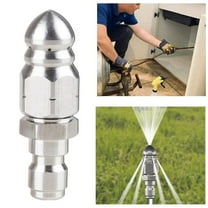 High-Pressure Sewer Cleaning Nozzle, Stainless Steel Pipe Unclogging Tool, 10mm Hole Diameter, Pointed Design for Precision Drain Cleaning