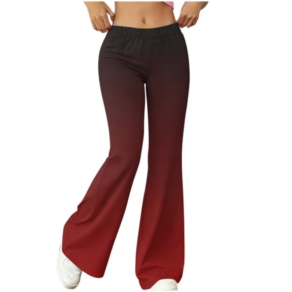 Axiiglly Flare Leggings for Women,Tummy Control Stretchy High Waist Wide Leg Flare Yoga Pants,Casual Loose Soft Workout Leggings S-2XL