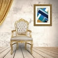thumbnail image 3 of Grey, Jace 15x18 Gold Ornate Wood Framed with Double Matting Museum Art Print Titled - Stipe Overlay Blue, 3 of 4