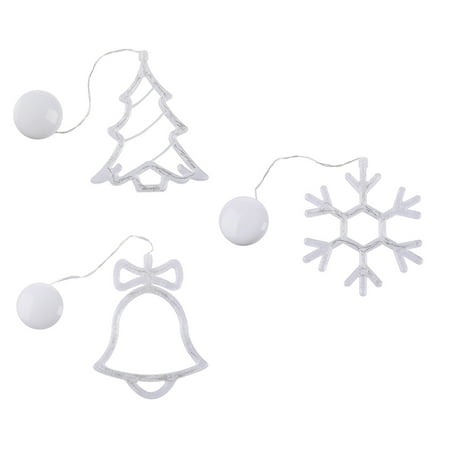 

3Pcs Christmas Suction Cup Lamp Decorative LED Light Festival Supply (White)