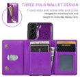 thumbnail image 2 of Allytech Glitter PU Leather Case for Samsung Galaxy S24 Plus, Detachable Magnetic 2 in 1 Wallet Kickstand Case with Zipper Pocket & Card Holder, Shockproof Anti-Scratch Protective Case - Purple, 2 of 11