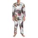 thumbnail image 3 of Fotbe Vintage Butterflies Pijama de Hombre con Estampado de Manga Larga, Conjunto de 2 Piezas, Ropa de Dormir Suave y Cómoda con Bolsillos-XX-Large, 3 of 7