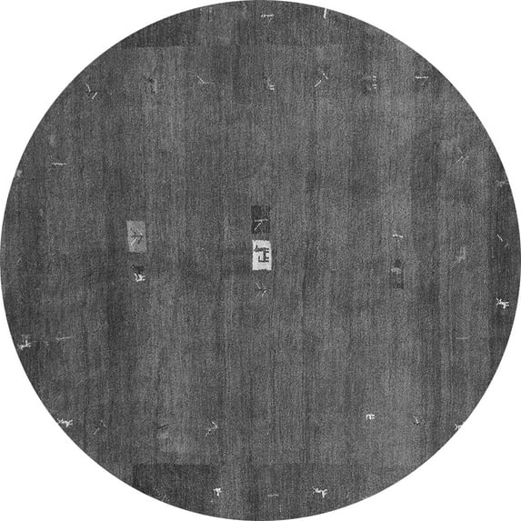 Ahgly Company Indoor Round Abstract Gray Contemporary Area Rugs, 7' Round
