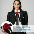 thumbnail image 4 of Uxcell Women's Camellia Flower Brooches Faux Wool Bow Pins Brooches with Ribbon, Red, 4 of 7