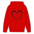 thumbnail image 5 of ATOGUTA Girl's Valentine's Day Sweatshirts Hooded Heart Sweatshirt Fall Winter Kid Long Sleeve Shirt Pullover Top Size 3T-14, Red, 5 of 5