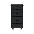 thumbnail image 2 of Adeptus Original Roll Cart, Solid Wood, 6 Drawer Roll Cart, Black, 2 of 9