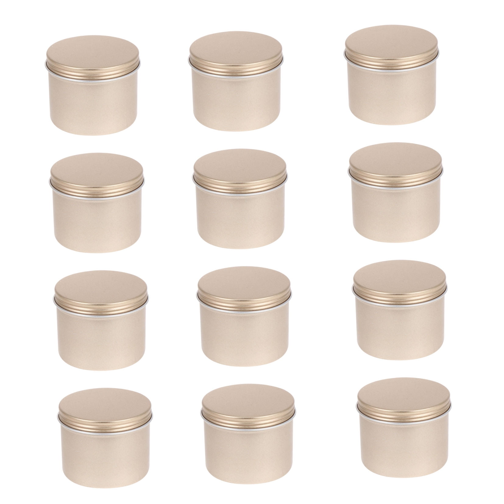ULTNICE 12Pcs Golden Aluminum Jar Container Refillable Wide Mouth Box for Easy Storage of Cream and Body Care