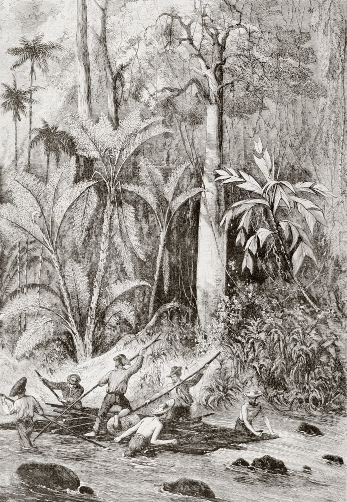 Expedition Of 1867 Searching For A Route Through Nicaragua For A Trans-Oceanic Canal Led By Englishman Captain Bedford Pim From Lunivers Illustre Published In Paris In 1868 Canvas Art - Ken Welsh Des