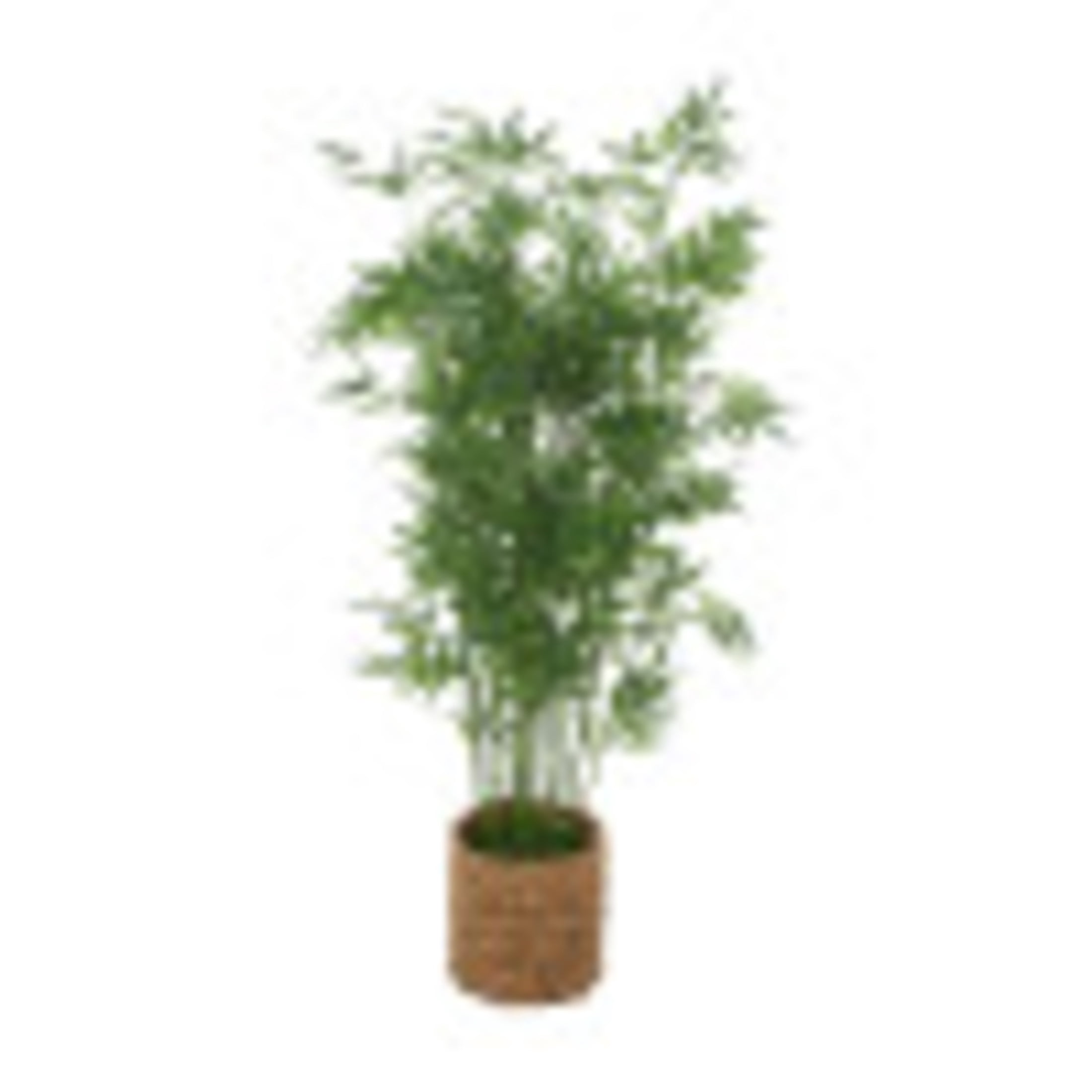 DecMode 59" Artificial Bamboo Tree in Realistic Leaves and Brown Seagrass Pot