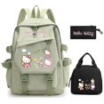 thumbnail image 1 of 3Pcs/set Hello Kitty Anime Backpack for Girl Boy Children Lunch Bags Student Teenager Bookbag Schoolbag Knapsack Women Rucksack, 1 of 5