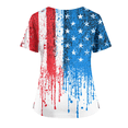 thumbnail image 4 of Iaqnaocc Patriotic Scrubs for Women 4th of July Flag Stars Nurse Uniforms Trendy V-Neck Side Slits Scrub Tops Party Short Sleeve Medical Workwear with Pockets White 3XL, 4 of 4